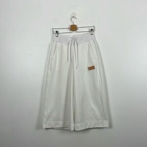 Nike Womens S Athletic Capris Gym Lounge Wide Leg 2 Pocket Drawstring Waist Pant
